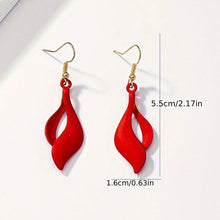 Load image into Gallery viewer, Womens Red Classic Dangle Drop Earrings