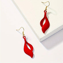 Load image into Gallery viewer, Womens Red Classic Dangle Drop Earrings