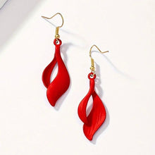 Load image into Gallery viewer, Womens Red Classic Dangle Drop Earrings