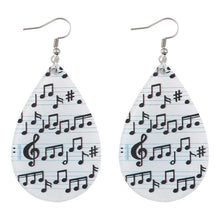 Load image into Gallery viewer, Womens Teardrop Music Note Earrings Multi-Color