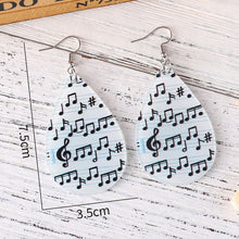 Load image into Gallery viewer, Womens Teardrop Music Note Earrings Multi-Color