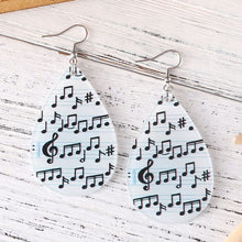 Load image into Gallery viewer, Womens Teardrop Music Note Earrings Multi-Color