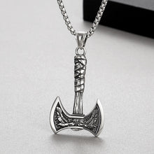 Load image into Gallery viewer, Mens Stainless Steel Polished Axe Pendant Necklace