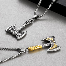 Load image into Gallery viewer, Mens Stainless Steel Polished Axe Pendant Necklace