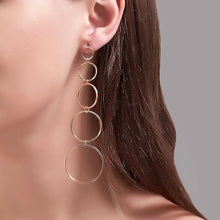 Load image into Gallery viewer, Womens Interlocking Hoop Earrings Lightweight Silver Tone Hoops