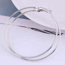 Load image into Gallery viewer, Womens Silver Hoop Lightweight Earrings 60mm