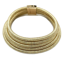 Load image into Gallery viewer, Womens 5 Strand Collar Statement Necklace in Black Gold or Gray