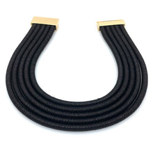 Load image into Gallery viewer, Womens 5 Strand Collar Statement Necklace in Black Gold or Gray