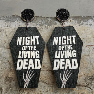 Black Wood Earrings Night of the Living Dead Unisex Adult