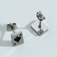 Load image into Gallery viewer, Stainless Steel Ace Spade Stud Earrings Unisex Adult