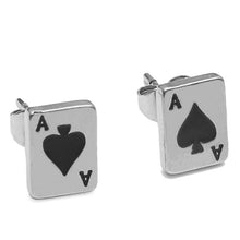 Load image into Gallery viewer, Stainless Steel Ace Spade Stud Earrings Unisex Adult