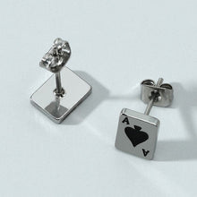 Load image into Gallery viewer, Stainless Steel Ace Spade Stud Earrings Unisex Adult