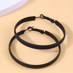 Womens Black Hoop Earrings