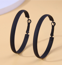 Load image into Gallery viewer, Womens Black Hoop Earrings