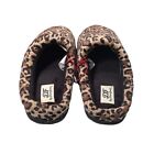 Dearfoams Slippers Womens Brown Black Animal Print Slip On Shoes