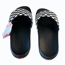 Load image into Gallery viewer, Vans Mens La Costa Black White Checkerboard Slides Size 13 Sandals