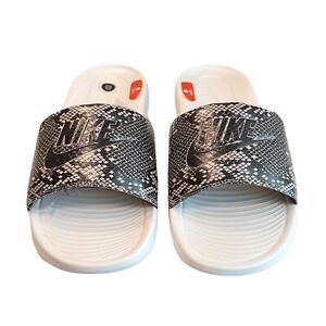 Nike Victori One Womens Gray White Slides Size 10 Sandals