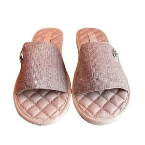 Michael Kors Janis Womens Pink Slides Size 10 Sandals