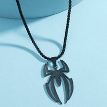 Load image into Gallery viewer, Mens Stainless Steel Black Spider Pendant Necklace