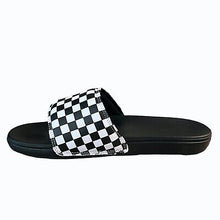 Load image into Gallery viewer, Vans Mens La Costa Black White Checkerboard Slides Size 13 Sandals