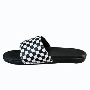 Vans Mens La Costa Black White Checkerboard Slides Size 13 Sandals