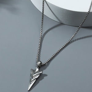 Mens Stainless Steel Arrow Head Pendant Necklace