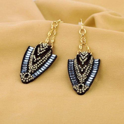 Womens Rhinestone Gold Tone Chain Designer Earrings