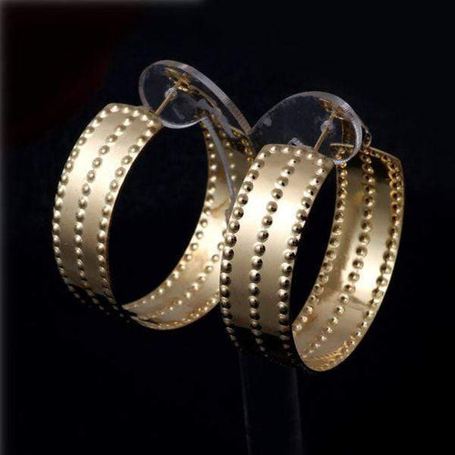 Womens Gold Tone Hoop Vintage Earrings