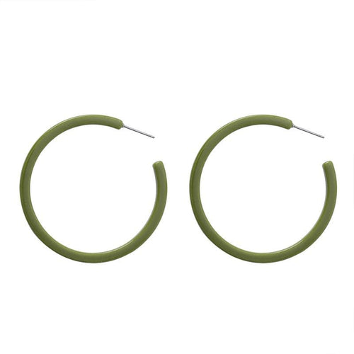 Womens Green Hoop Earrings