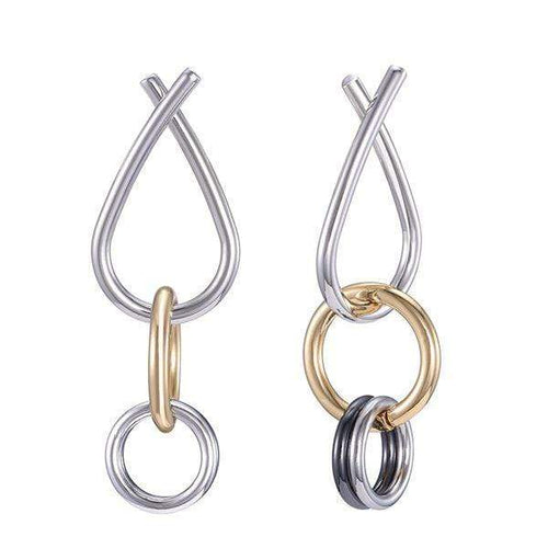 Womens Interlocking Hoop Earrings