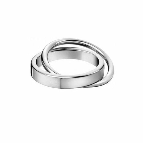 Womens Stainless Steel Interlocking Band Ring